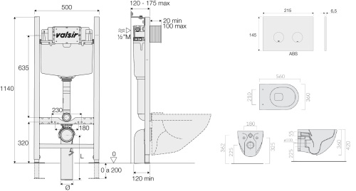 Комплект унитаза с инсталляцией VALSIR KIT VSCR 7317NEMT Slim фото 11